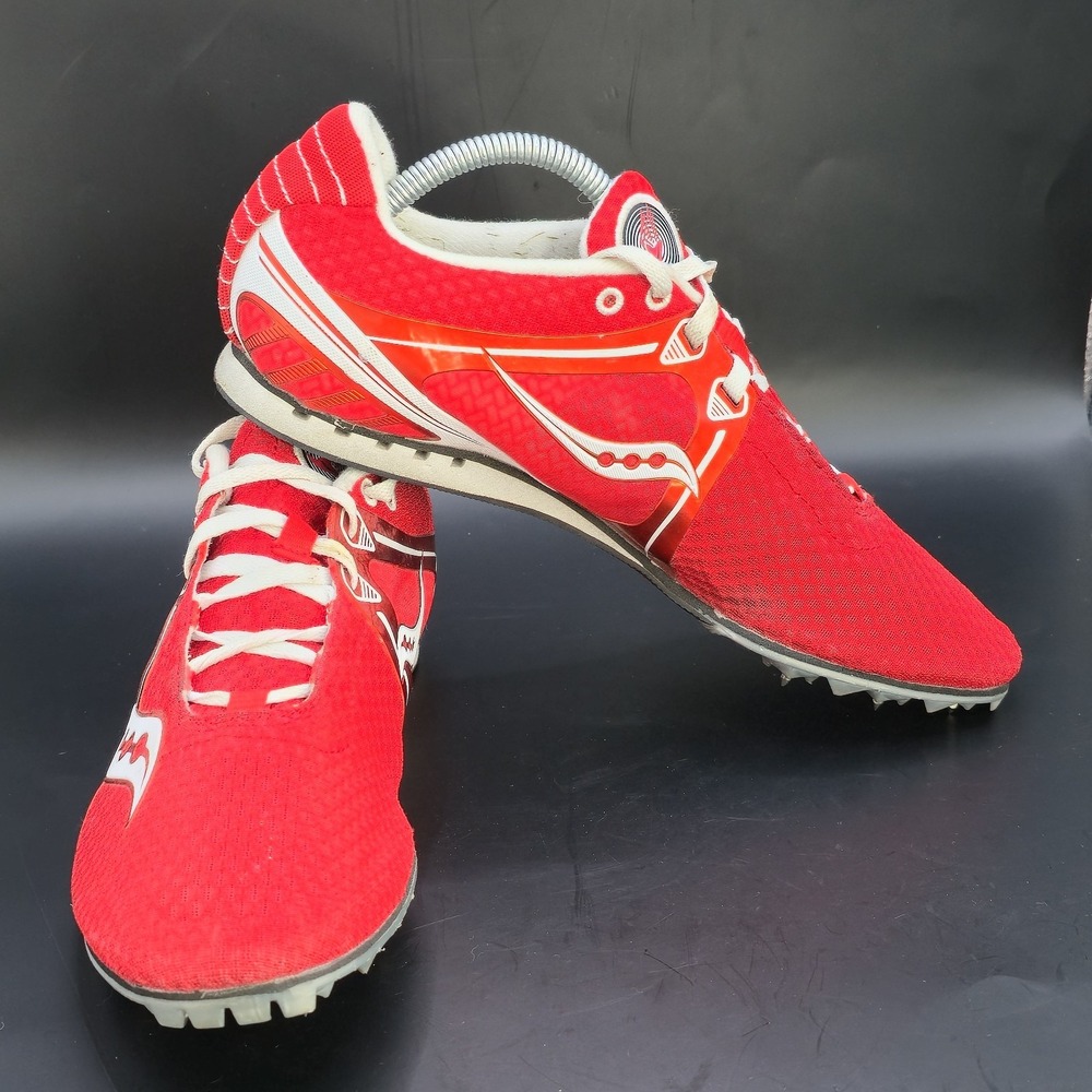Saucony Unisex Red Velocity‎ 5 Spikes 201881 Track Running Run Shoes Size 10 - Picture 6 of 8